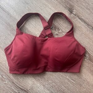 Lululemon All Powered Up Bra Medium Support Red Merlot sports bra size 38DDD